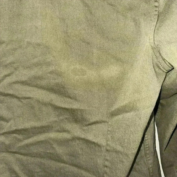 CoofAndy Men's Size Small Army Green Denim Button Down Long Sleeve Shirt - Picture 7 of 7